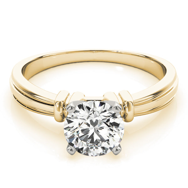Graceful Solitaires Any Shape Round Diamond Engagement Ring in 10K/14K gold and platinum with certified lab-grown or natural diamonds