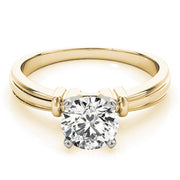 Graceful Solitaires Any Shape Round Diamond Engagement Ring in 10K/14K gold and platinum with certified lab-grown or natural diamonds