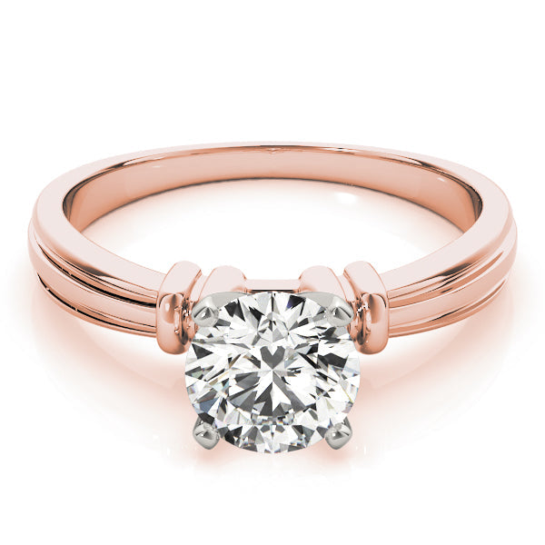 Graceful Solitaires Any Shape Round Diamond Engagement Ring in 10K/14K gold and platinum with certified lab-grown or natural diamonds