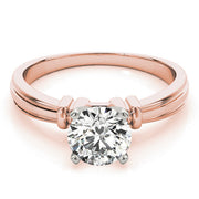 Graceful Solitaires Any Shape Round Diamond Engagement Ring in 10K/14K gold and platinum with certified lab-grown or natural diamonds