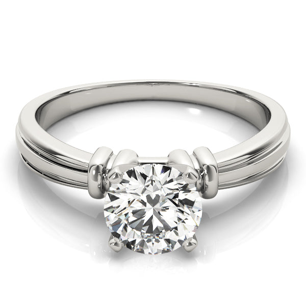 Graceful Solitaires Any Shape Round Diamond Engagement Ring in 10K/14K gold and platinum with certified lab-grown or natural diamonds