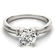Graceful Solitaires Any Shape Round Diamond Engagement Ring in 10K/14K gold and platinum with certified lab-grown or natural diamonds