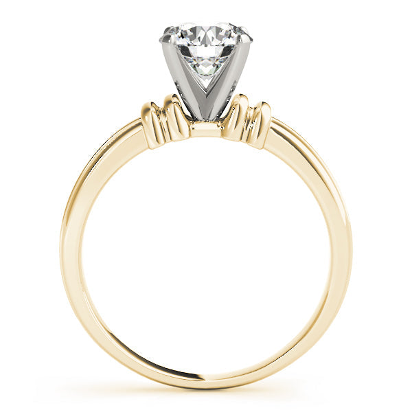 Graceful Solitaires Any Shape Round Diamond Engagement Ring in 10K/14K gold and platinum with certified lab-grown or natural diamonds