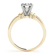 Graceful Solitaires Any Shape Round Diamond Engagement Ring in 10K/14K gold and platinum with certified lab-grown or natural diamonds