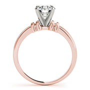 Graceful Solitaires Any Shape Round Diamond Engagement Ring in 10K/14K gold and platinum with certified lab-grown or natural diamonds