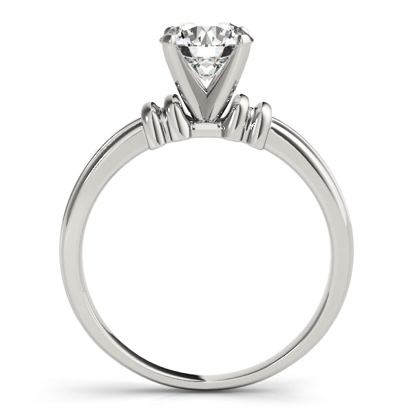 Graceful Solitaires Any Shape Round Diamond Engagement Ring in 10K/14K gold and platinum with certified lab-grown or natural diamonds