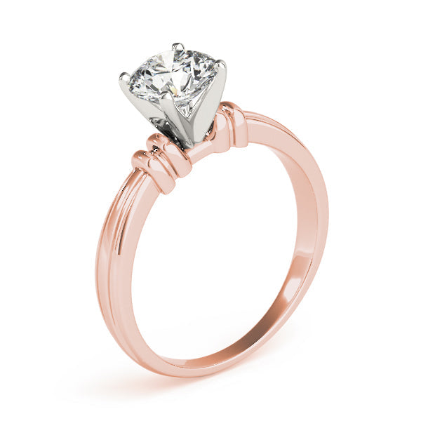 Graceful Solitaires Any Shape Round Diamond Engagement Ring in 10K/14K gold and platinum with certified lab-grown or natural diamonds