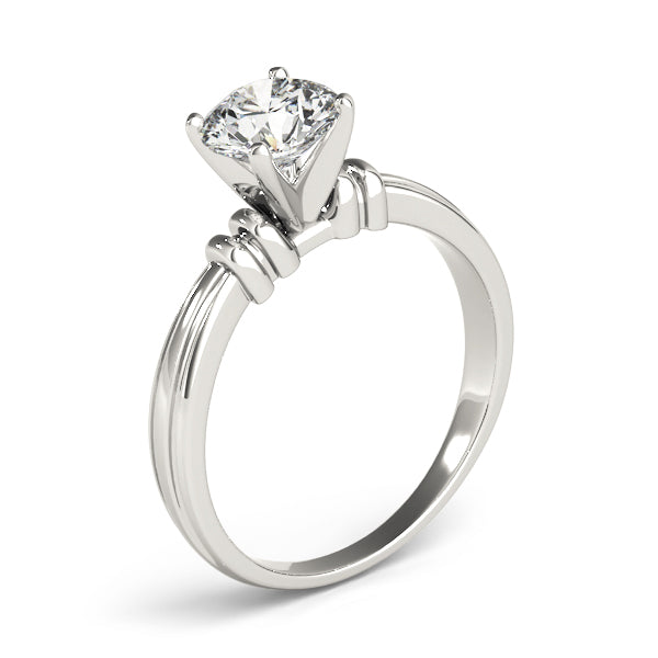 Graceful Solitaires Any Shape Round Diamond Engagement Ring in 10K/14K gold and platinum with certified lab-grown or natural diamonds