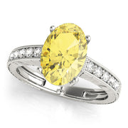 Splendid Antique Oval Diamond Engagement Ring in 10K/14K gold and platinum with certified lab-grown or natural diamonds