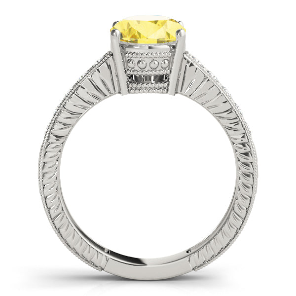 Splendid Antique Oval Diamond Engagement Ring in 10K/14K gold and platinum with certified lab-grown or natural diamonds