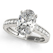 Splendid Antique Oval Diamond Engagement Ring in 10K/14K gold and platinum with certified lab-grown or natural diamonds