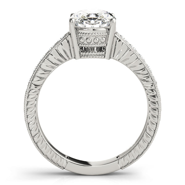 Splendid Antique Oval Diamond Engagement Ring in 10K/14K gold and platinum with certified lab-grown or natural diamonds
