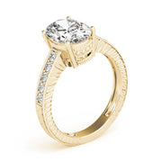 Splendid Antique Oval Diamond Engagement Ring in 10K/14K gold and platinum with certified lab-grown or natural diamonds