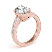Splendid Antique Oval Diamond Engagement Ring in 10K/14K gold and platinum with certified lab-grown or natural diamonds