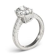 Splendid Antique Oval Diamond Engagement Ring in 10K/14K gold and platinum with certified lab-grown or natural diamonds