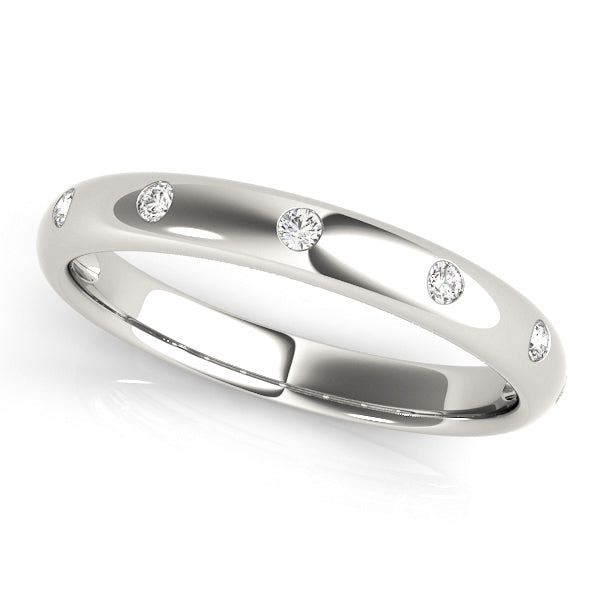 Stackable Bezel Set Half Eternity Ring in Gold & Platinum
