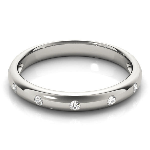 Stackable Bezel Set Half Eternity Ring in Gold & Platinum