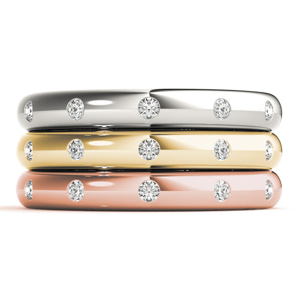 Stackable Bezel Set Half Eternity Ring in Gold & Platinum