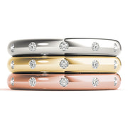Stackable Bezel Set Half Eternity Ring in Gold & Platinum