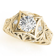 Devoted Antique Round Diamond Engagement Ring in 10K/14K gold and platinum with certified lab-grown or natural diamonds