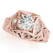 Devoted Antique Round Diamond Engagement Ring in 10K/14K gold and platinum with certified lab-grown or natural diamonds