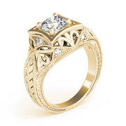Devoted Antique Round Diamond Engagement Ring in 10K/14K gold and platinum with certified lab-grown or natural diamonds