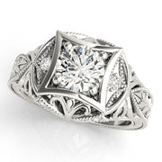 Devoted Antique Round Diamond Engagement Ring in 10K/14K gold and platinum with certified lab-grown or natural diamonds