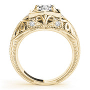 Devoted Antique Round Diamond Engagement Ring in 10K/14K gold and platinum with certified lab-grown or natural diamonds