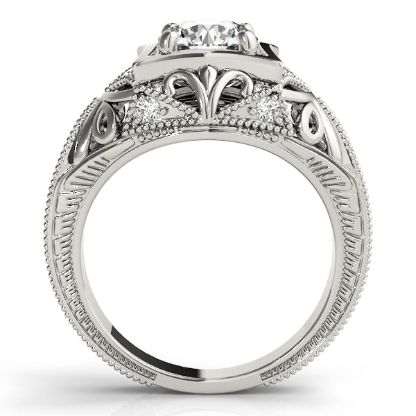 Devoted Antique Round Diamond Engagement Ring in 10K/14K gold and platinum with certified lab-grown or natural diamonds