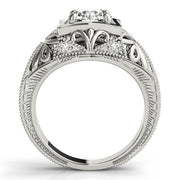 Devoted Antique Round Diamond Engagement Ring in 10K/14K gold and platinum with certified lab-grown or natural diamonds