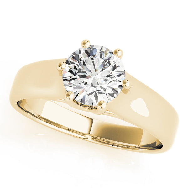 Elegant Trellis Round Diamond Engagement Ring in 10K/14K gold and platinum with certified lab-grown or natural diamonds
