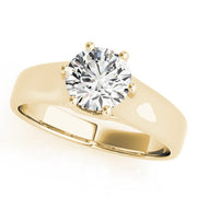 Elegant Trellis Round Diamond Engagement Ring in 10K/14K gold and platinum with certified lab-grown or natural diamonds