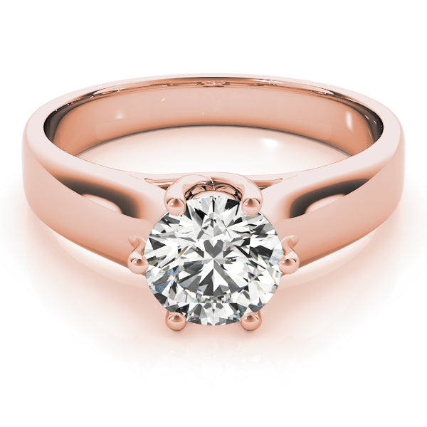 Elegant Trellis Round Diamond Engagement Ring in 10K/14K gold and platinum with certified lab-grown or natural diamonds