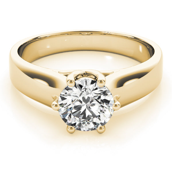 Elegant Trellis Round Diamond Engagement Ring in 10K/14K gold and platinum with certified lab-grown or natural diamonds