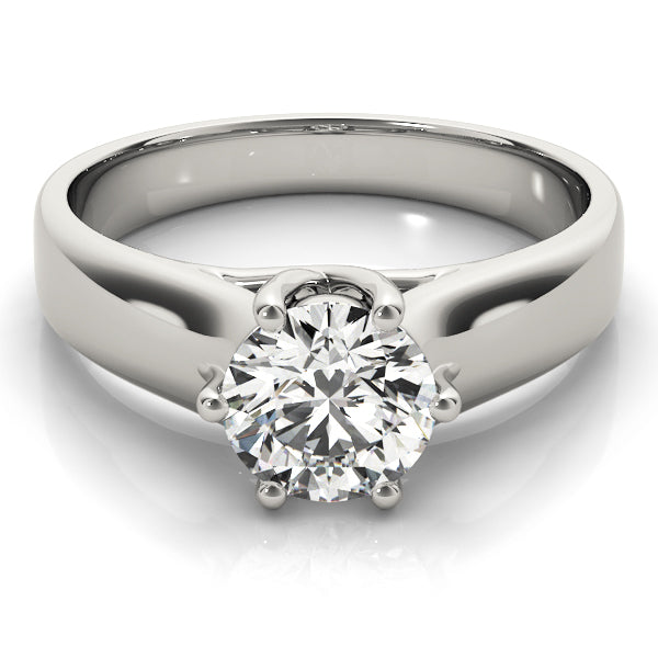 Elegant Trellis Round Diamond Engagement Ring in 10K/14K gold and platinum with certified lab-grown or natural diamonds