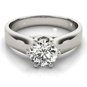 Elegant Trellis Round Diamond Engagement Ring in 10K/14K gold and platinum with certified lab-grown or natural diamonds