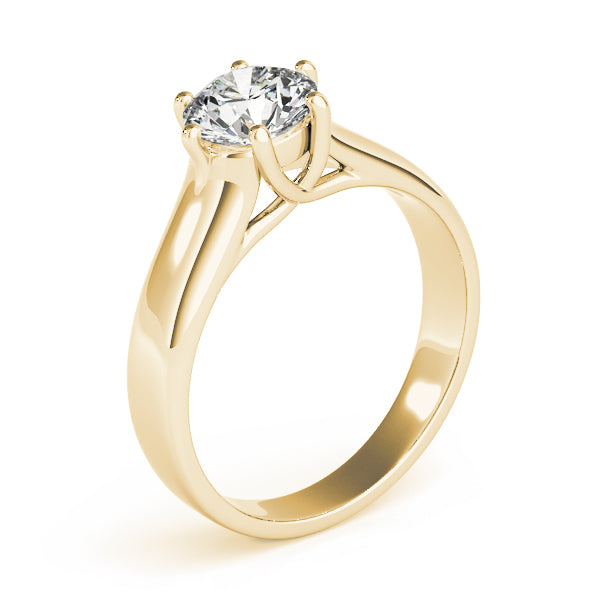 Elegant Trellis Round Diamond Engagement Ring in 10K/14K gold and platinum with certified lab-grown or natural diamonds