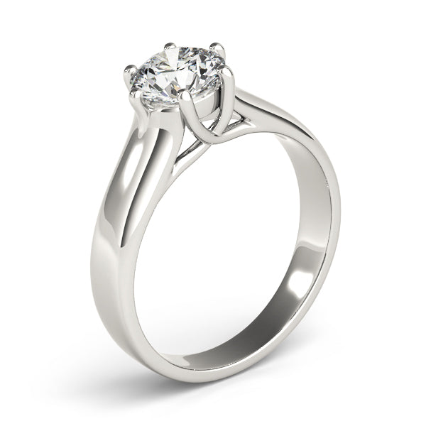 Elegant Trellis Round Diamond Engagement Ring in 10K/14K gold and platinum with certified lab-grown or natural diamonds