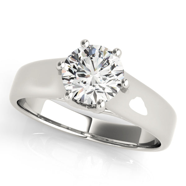 Elegant Trellis Round Diamond Engagement Ring in 10K/14K gold and platinum with certified lab-grown or natural diamonds