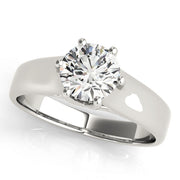 Elegant Trellis Round Diamond Engagement Ring in 10K/14K gold and platinum with certified lab-grown or natural diamonds
