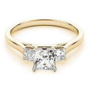 Princess Cut Three Stone Diamond Engagement Ring in 10K/14K gold and platinum with certified lab-grown or natural diamonds