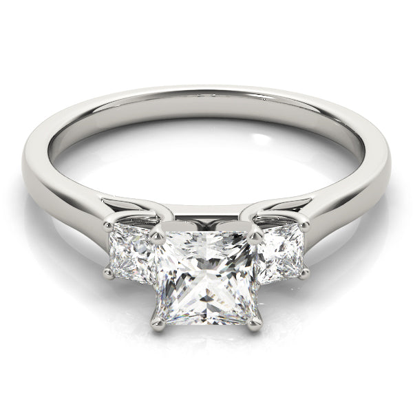 Princess Cut Three Stone Diamond Engagement Ring in 10K/14K gold and platinum with certified lab-grown or natural diamonds