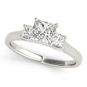 Princess Cut Three Stone Diamond Engagement Ring in 10K/14K gold and platinum with certified lab-grown or natural diamonds