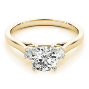 Princess Cut Three Stone Diamond Engagement Ring in 10K/14K gold and platinum with certified lab-grown or natural diamonds