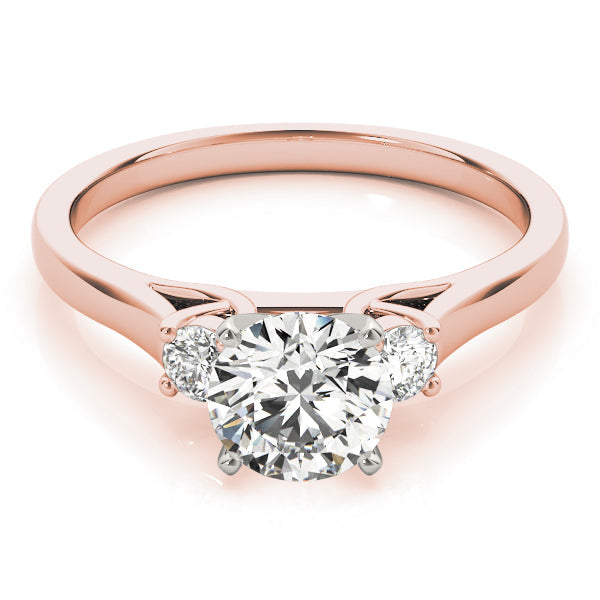 Princess Cut Three Stone Diamond Engagement Ring in 10K/14K gold and platinum with certified lab-grown or natural diamonds