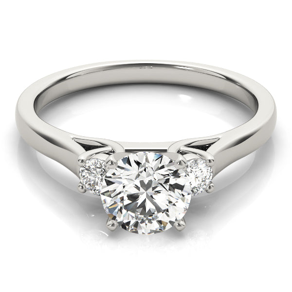 Princess Cut Three Stone Diamond Engagement Ring in 10K/14K gold and platinum with certified lab-grown or natural diamonds