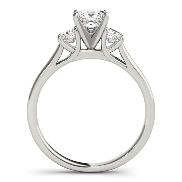 Princess Cut Three Stone Diamond Engagement Ring in 10K/14K gold and platinum with certified lab-grown or natural diamonds