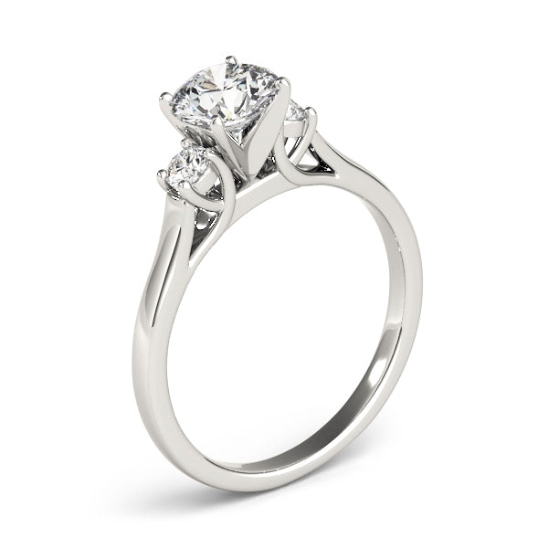 Princess Cut Three Stone Diamond Engagement Ring in 10K/14K gold and platinum with certified lab-grown or natural diamonds