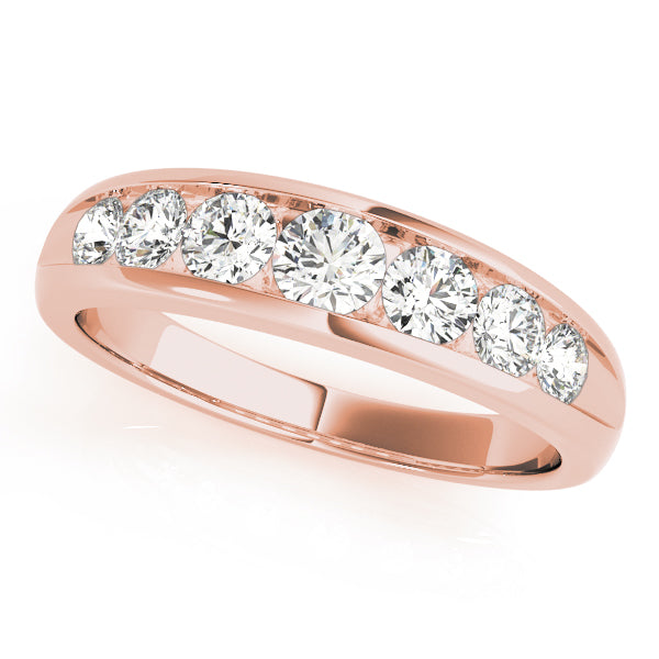 Channel Set Half Eternity Ring in Gold & Platinum