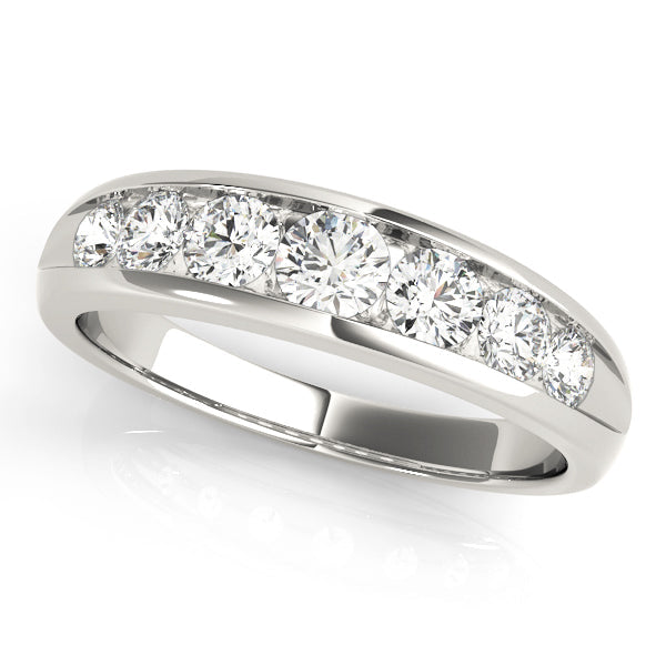 Channel Set Half Eternity Ring in Gold & Platinum